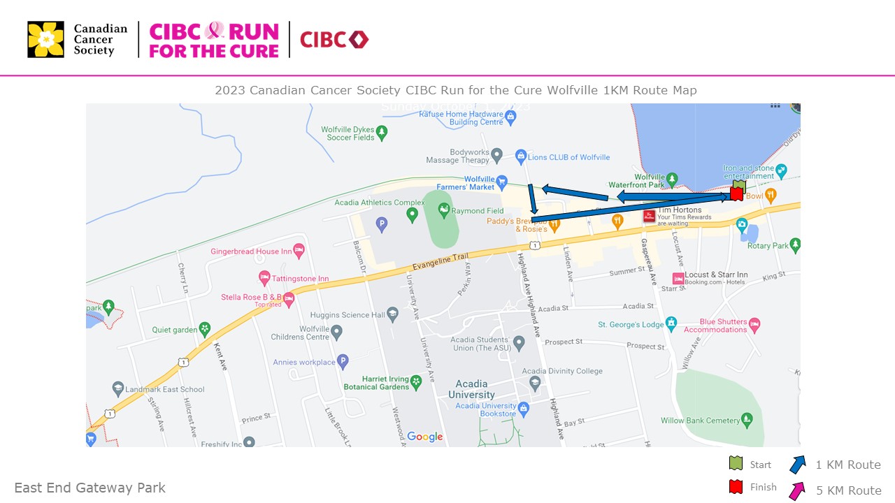 1 km route map